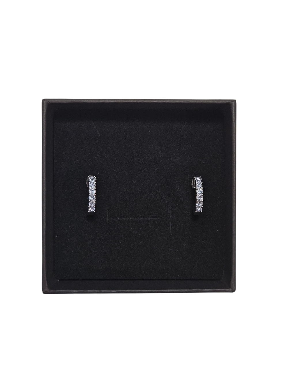 Swarovski Crystal Hoop Earrings Silver Tone